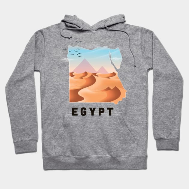 Egypt Travel Map Hoodie by nickemporium1